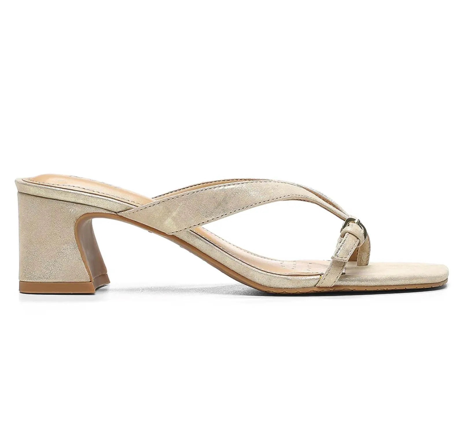 Women's Glam Block Heel Sandals In Light Gold