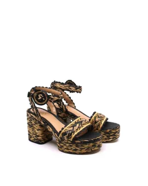 Women's Iliana Ankle Wrap Sandals In Black/ Natural