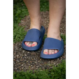WomenS Insanely Comfy Beach Casual Slides In Navy Blue