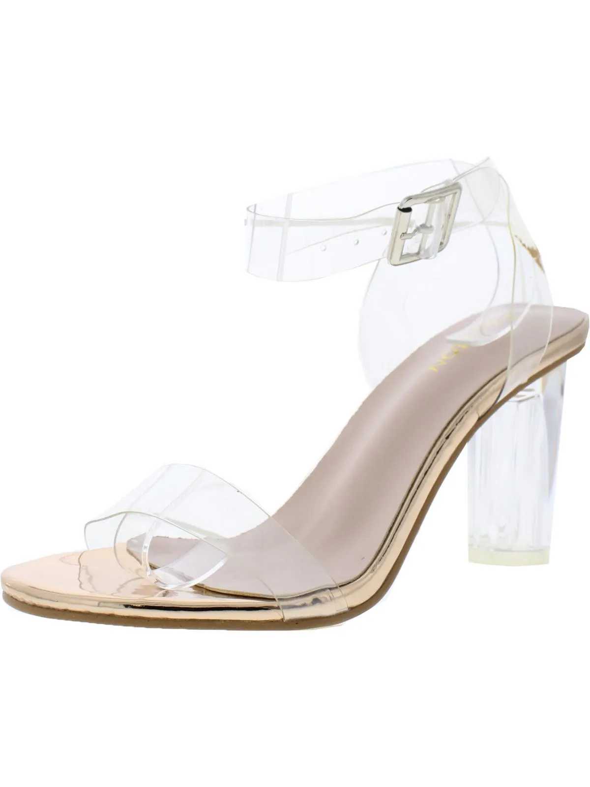 Womens Iridescent Ankle Strap Heels