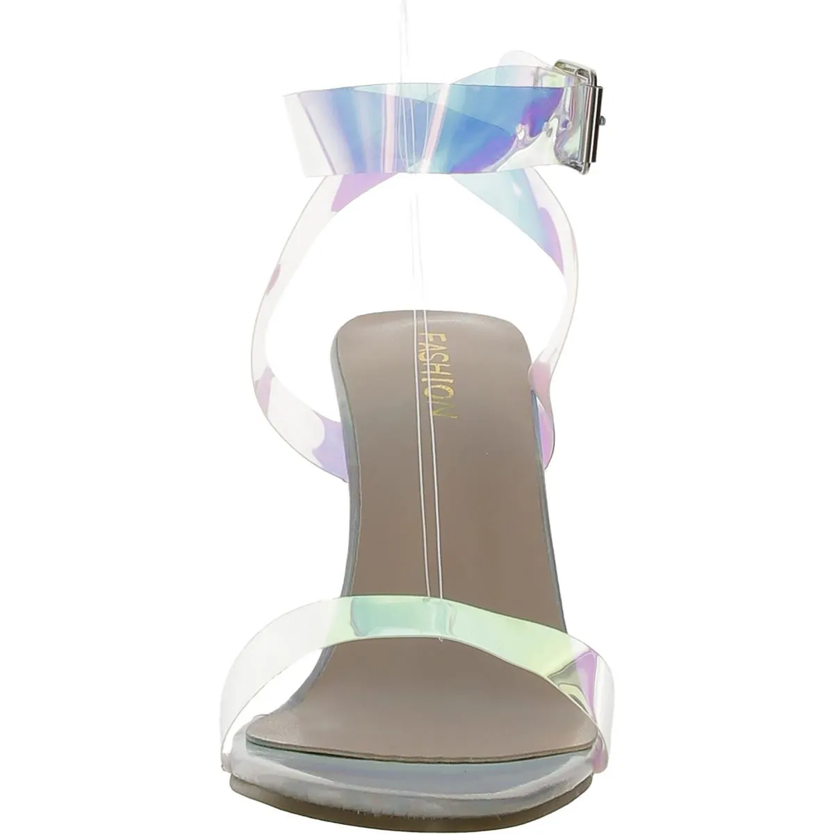 Womens Iridescent Ankle Strap Heels