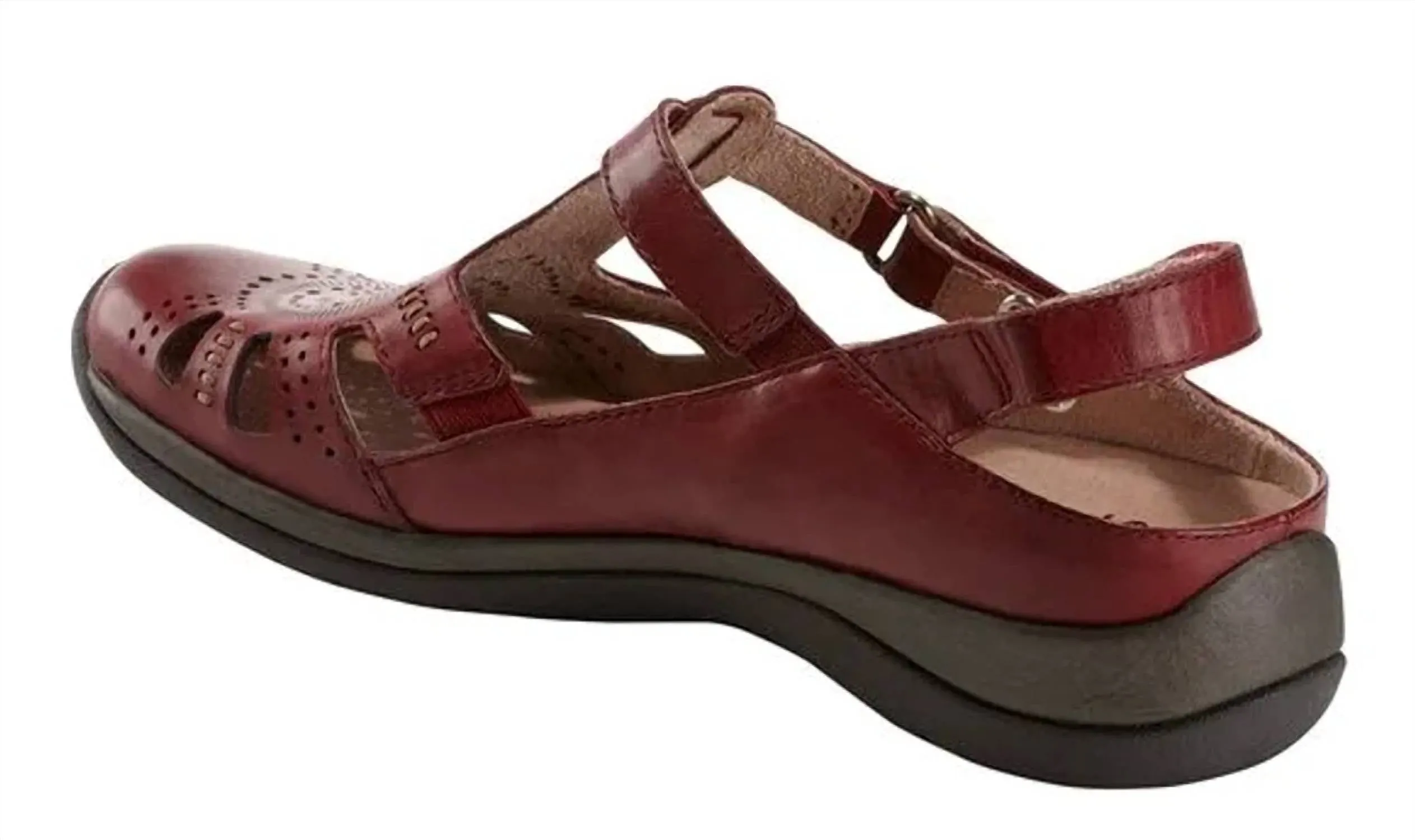 Women's Kara Curie Leather Cutout Sandal In Bordeaux