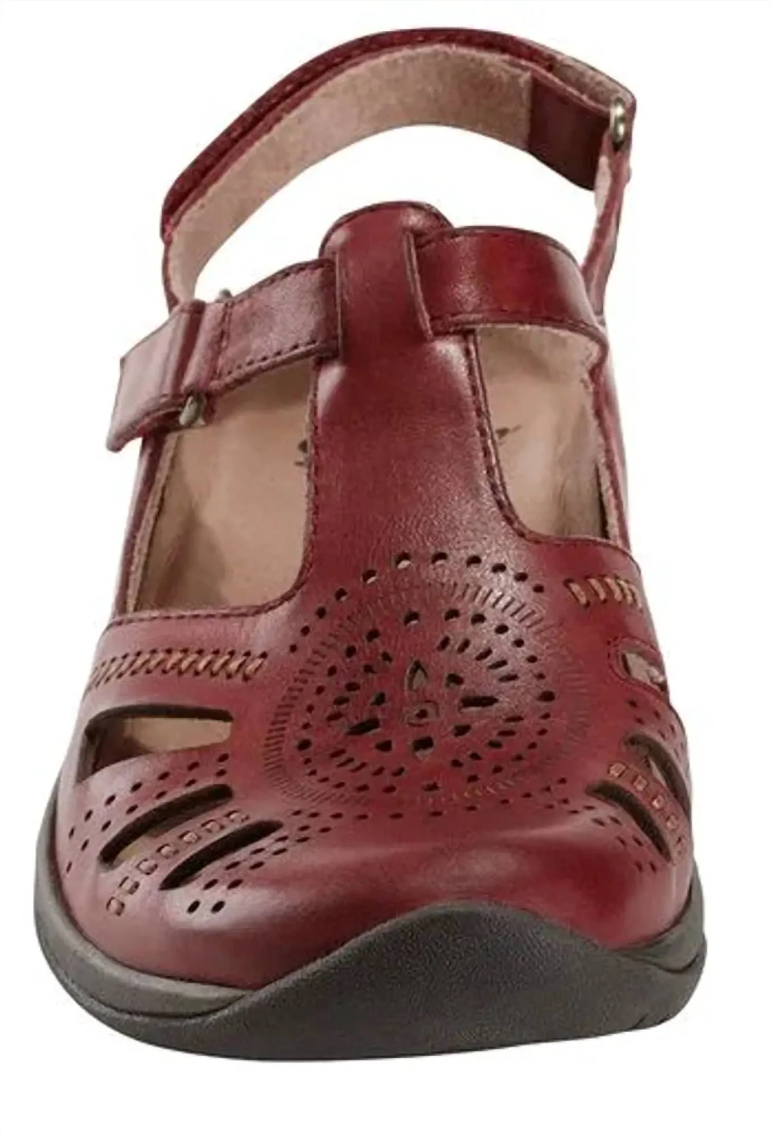 Women's Kara Curie Leather Cutout Sandal In Bordeaux
