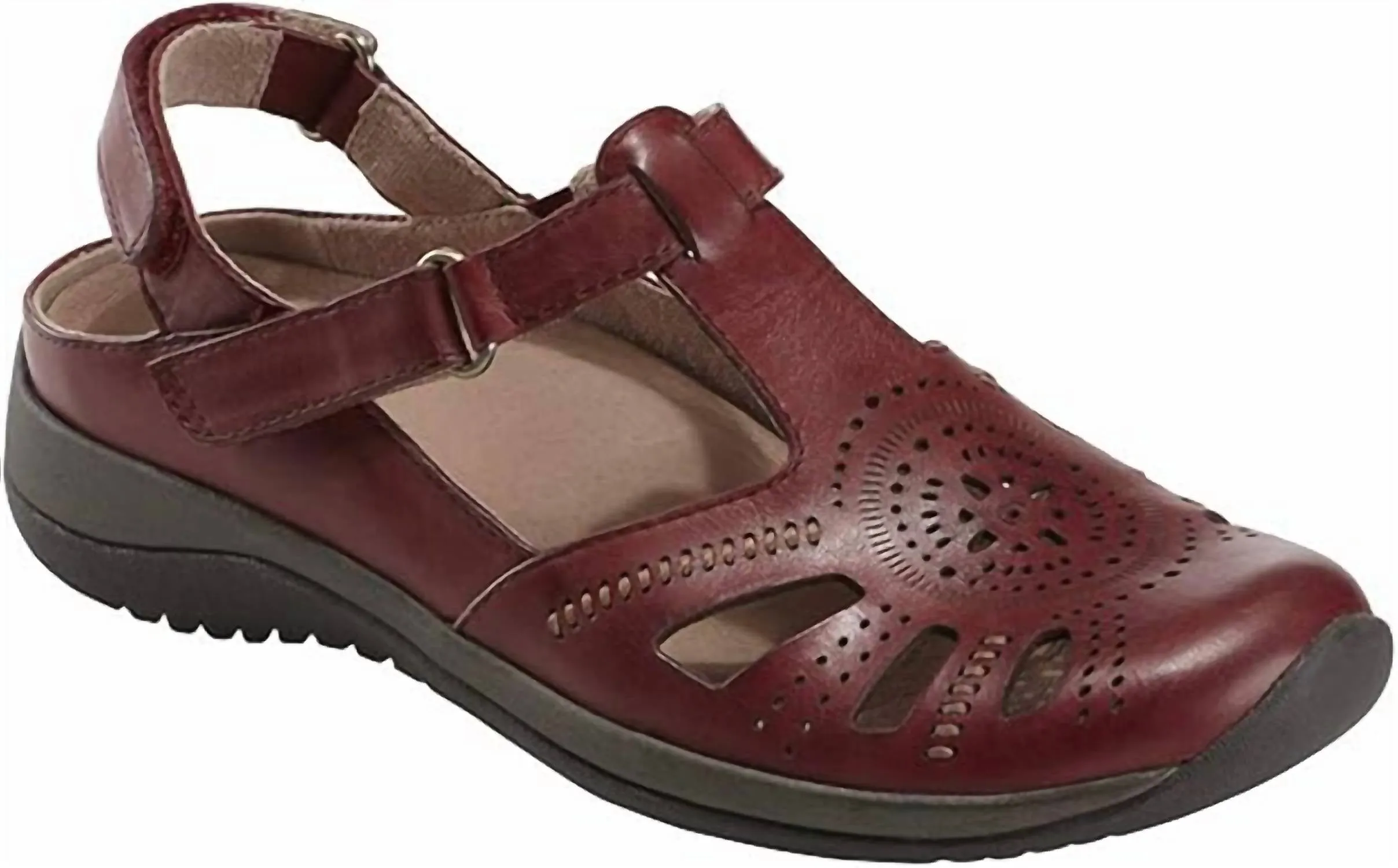 Women's Kara Curie Leather Cutout Sandal In Bordeaux