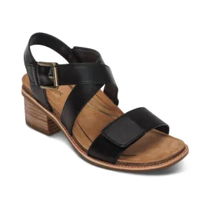 Women's Kristin Adjustable Cross Strap Low Heel Sandals In Black