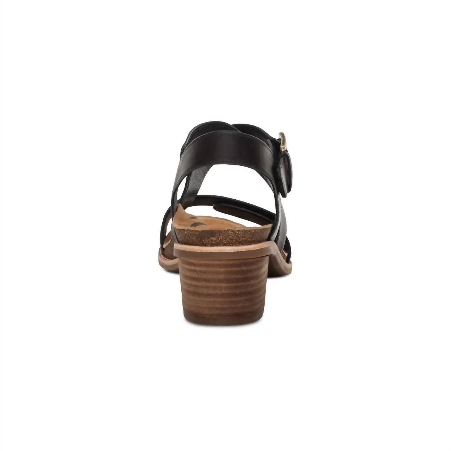 Women's Kristin Adjustable Cross Strap Low Heel Sandals In Black
