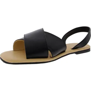 Womens Laceless Leather Slingback Sandals