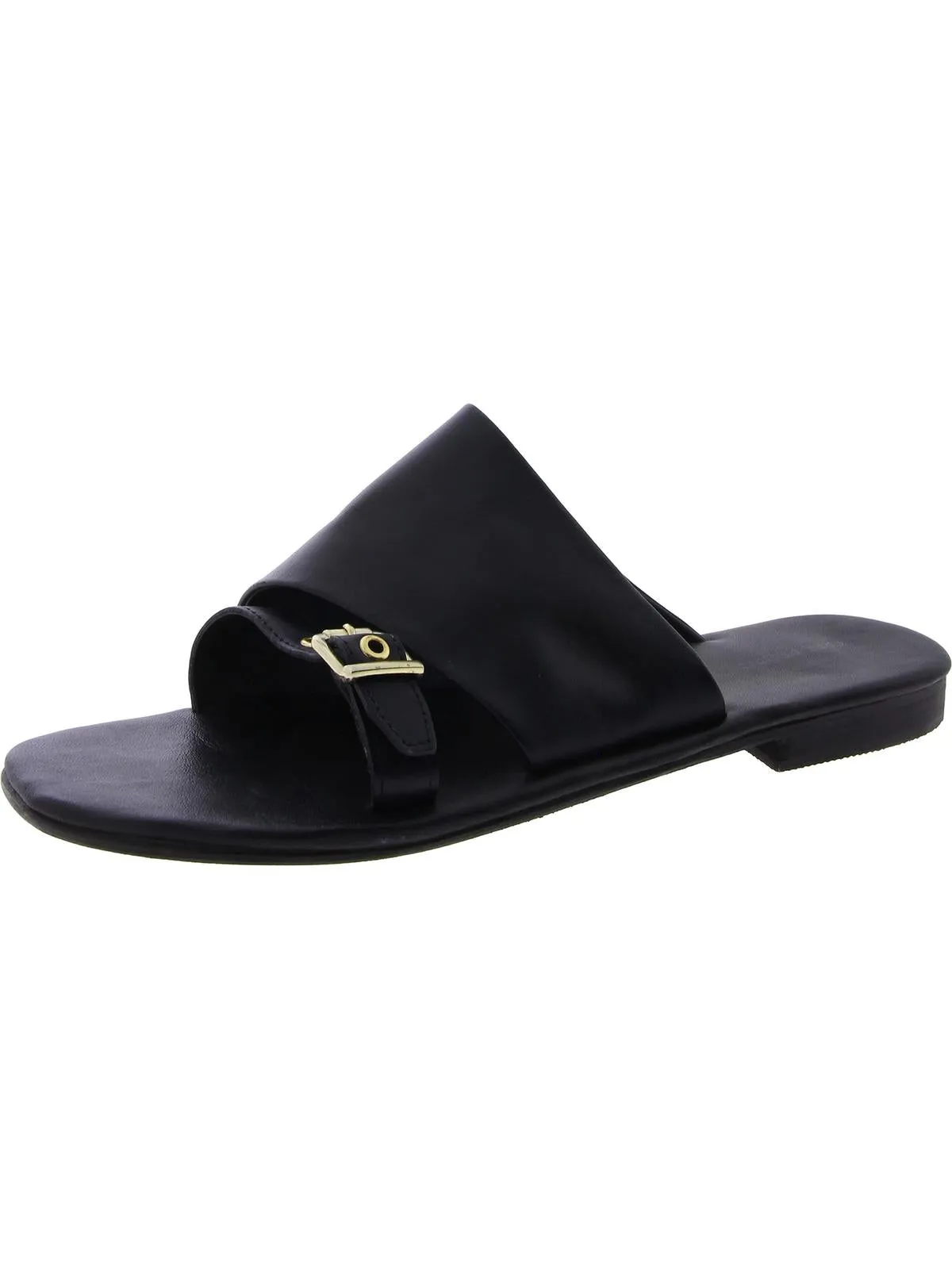 Womens Leather Adjustable Slide Sandals