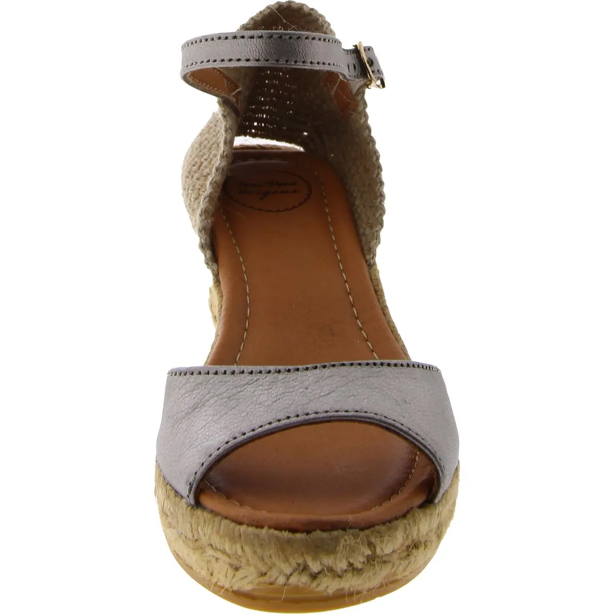 Womens Leather Ankle Strap Wedge Sandals
