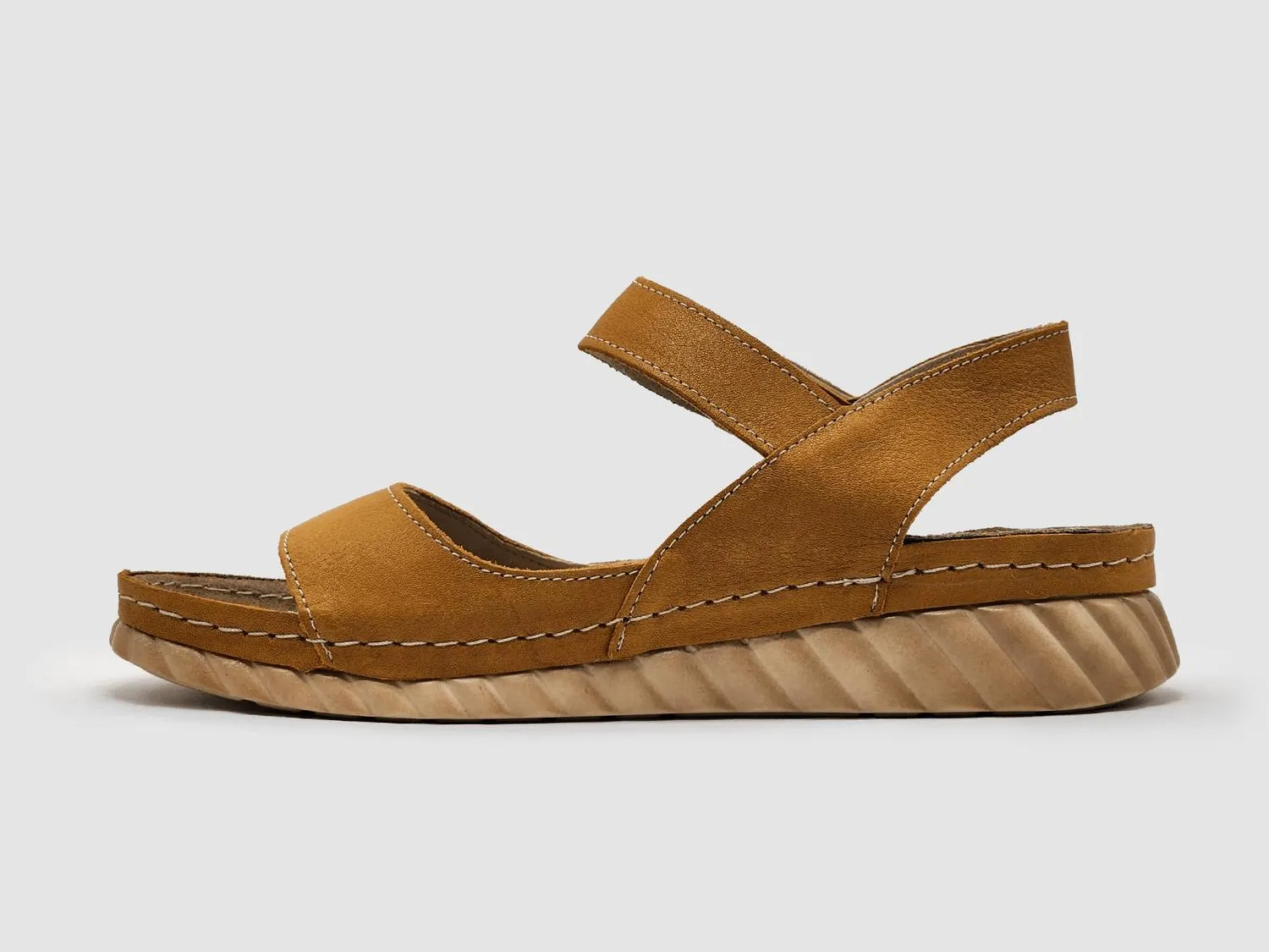 Women's Leather Sandals In Yellow
