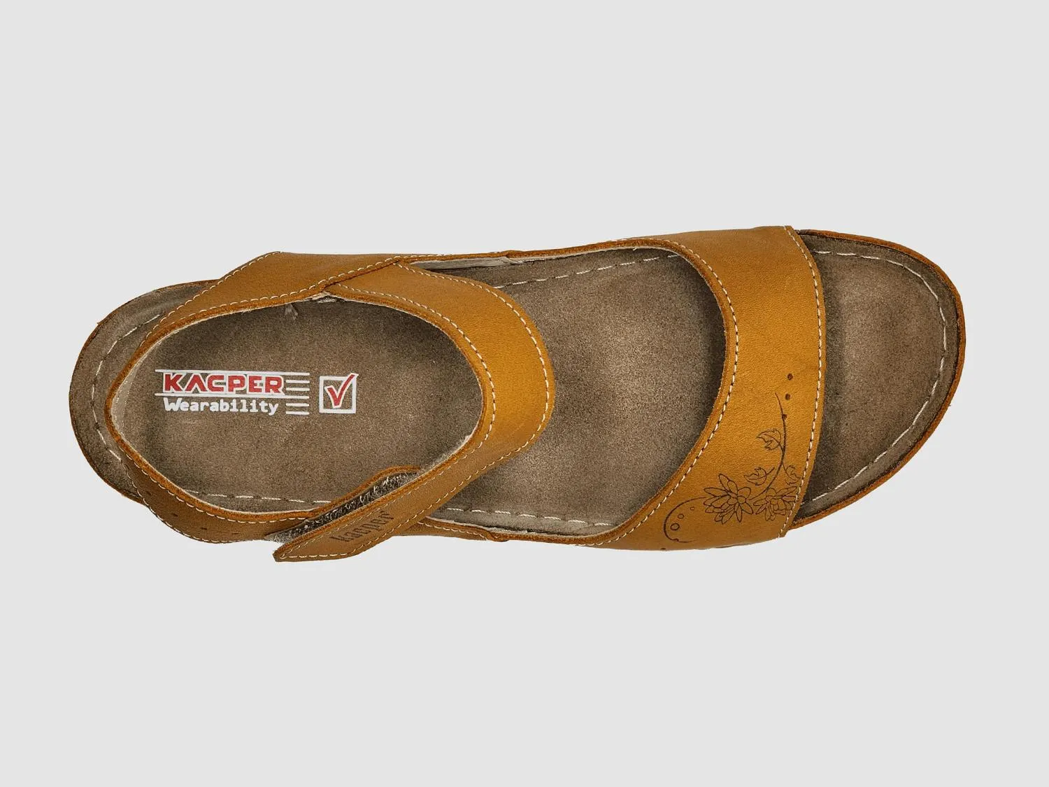 Women's Leather Sandals In Yellow
