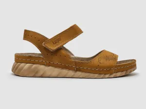 Women's Leather Sandals In Yellow