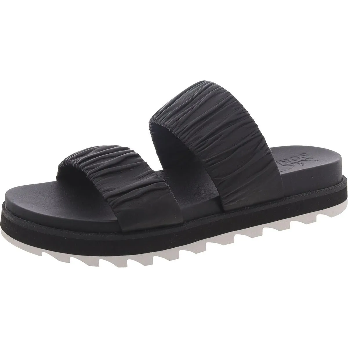 Womens Leather Strappy Flatform Sandals