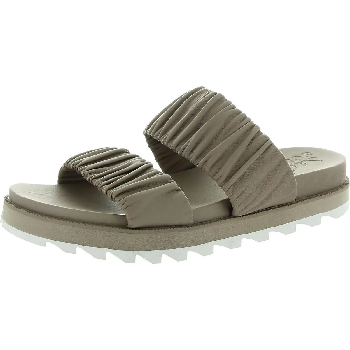 Womens Leather Strappy Flatform Sandals