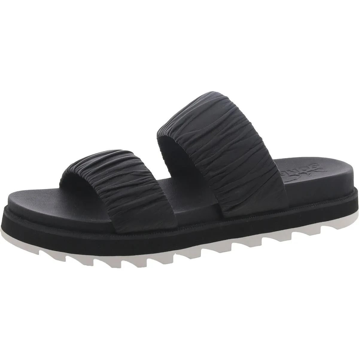 Womens Leather Strappy Flatform Sandals