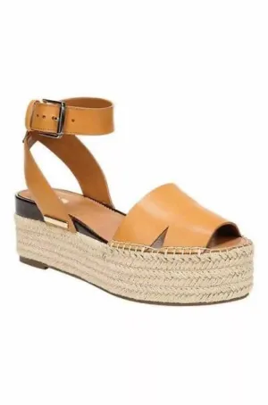 Women's Lexie Leather Ankle Strap Espadrille Sandals In Camel Leather