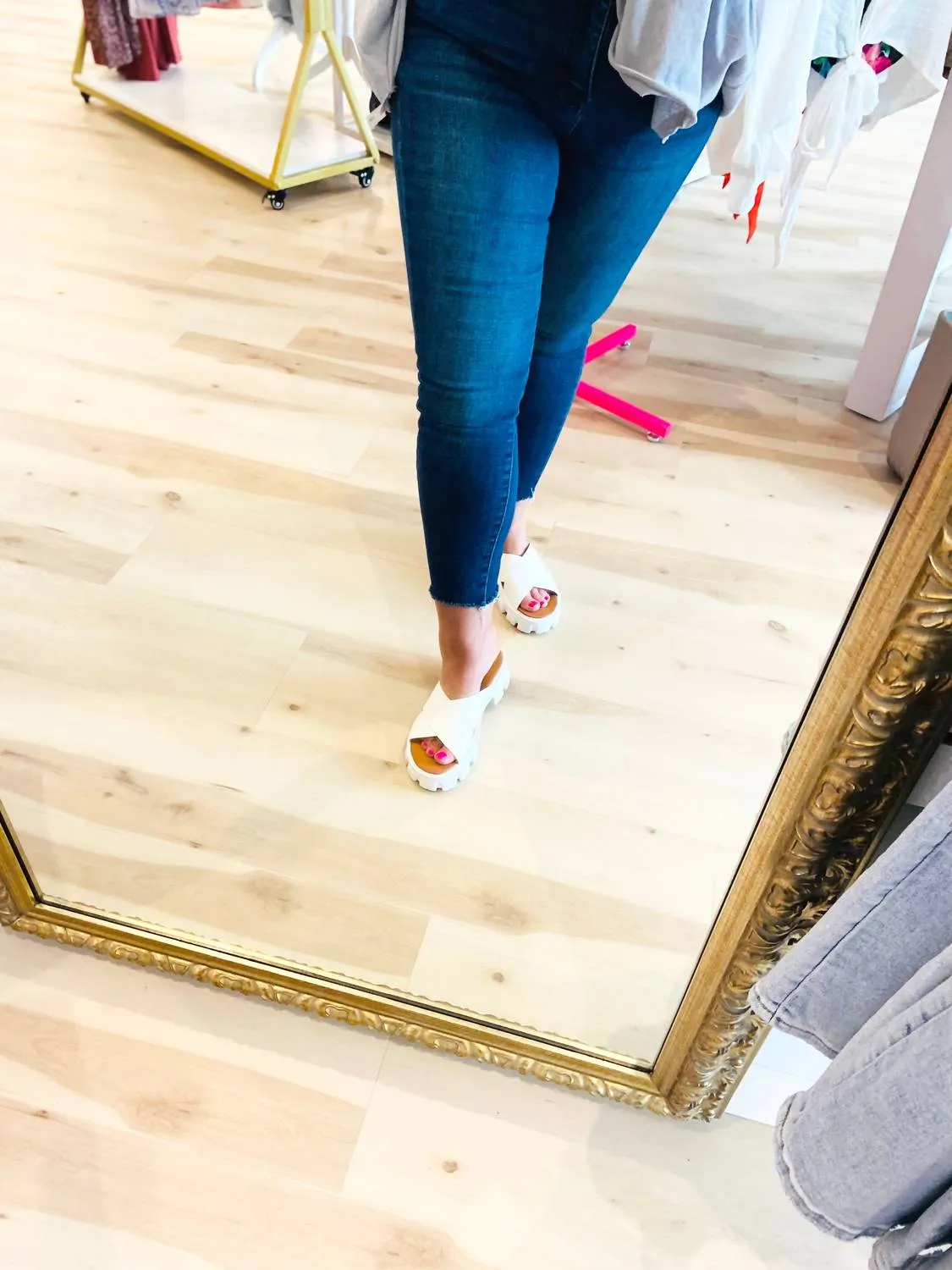 Women's Lug Sole Sandals In White