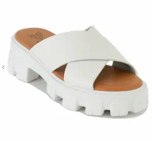 Women's Lug Sole Sandals In White