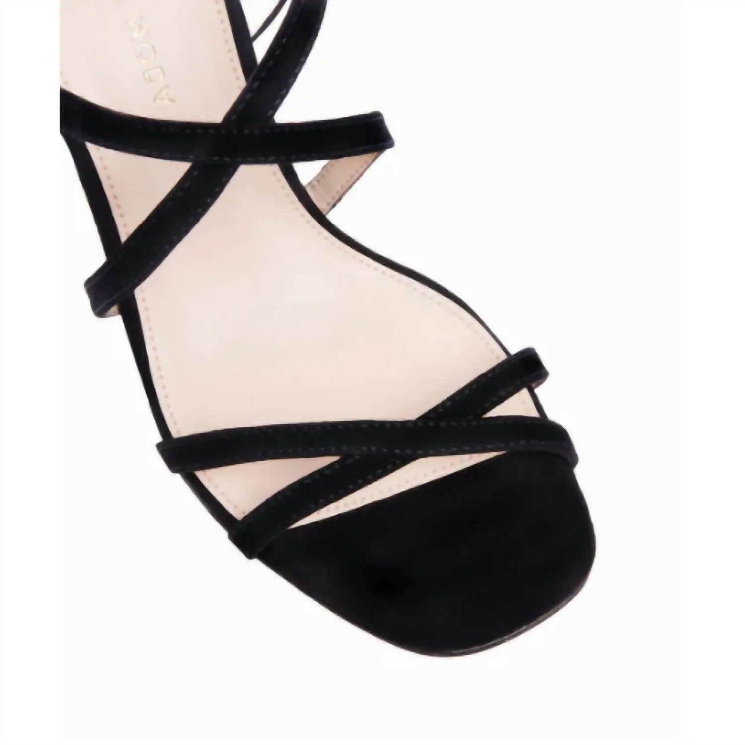Women's Noreen Strappy Sandal In Black Kid Suede