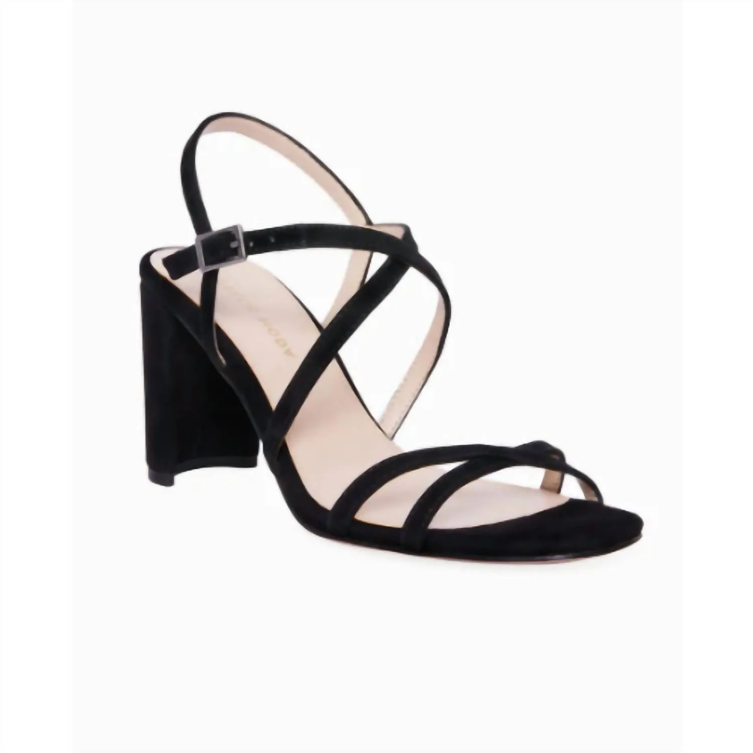 Women's Noreen Strappy Sandal In Black Kid Suede