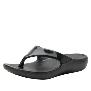 Women's Ode Sandal In Black Gloss