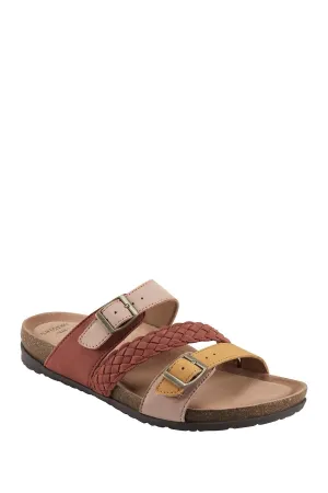 Women's Oleen Leather Slide Sandals In Amber Yellow