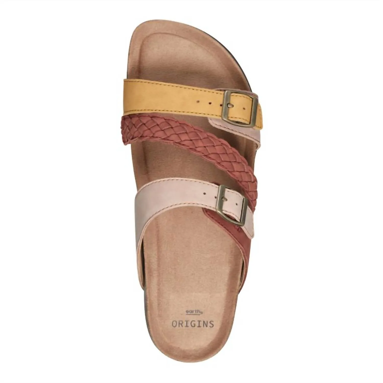 Women's Oleen Leather Slide Sandals In Amber Yellow