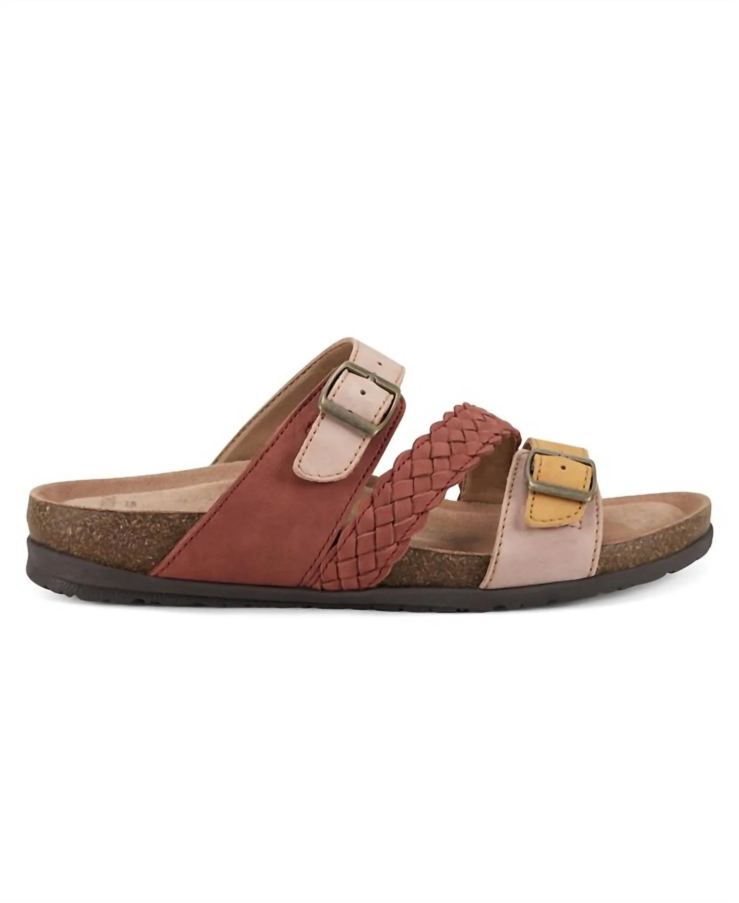 Women's Oleen Leather Slide Sandals In Amber Yellow
