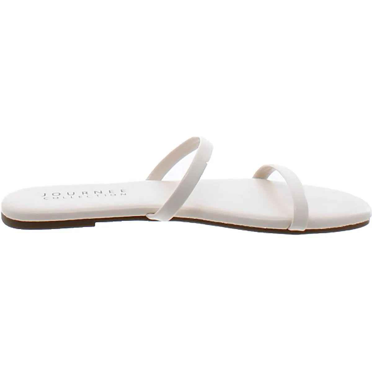 Womens Patent Double Strap Slide Sandals