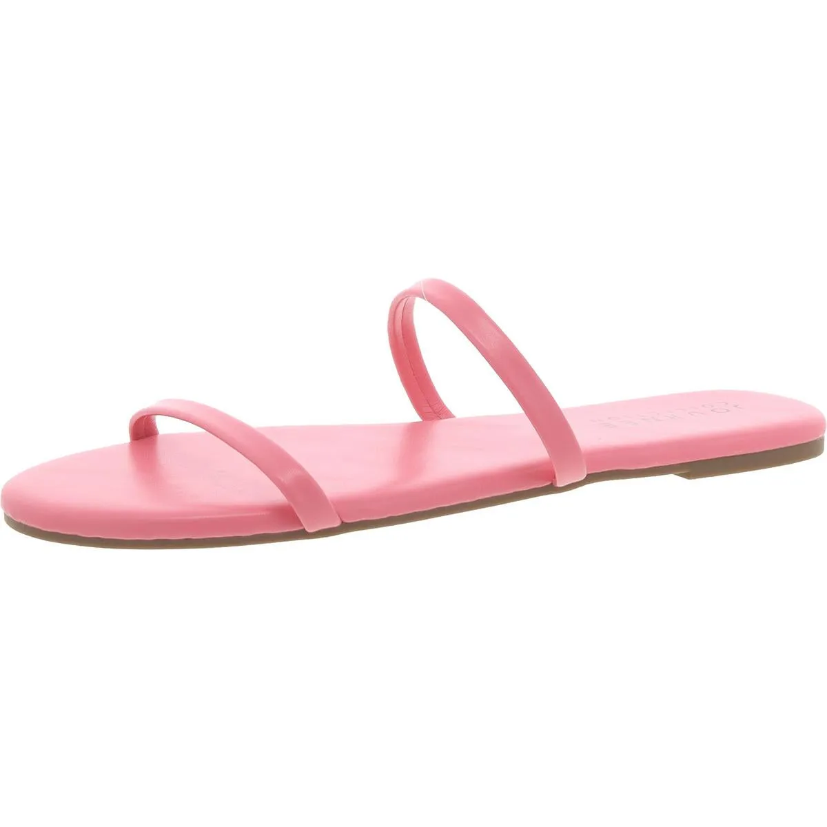 Womens Patent Double Strap Slide Sandals