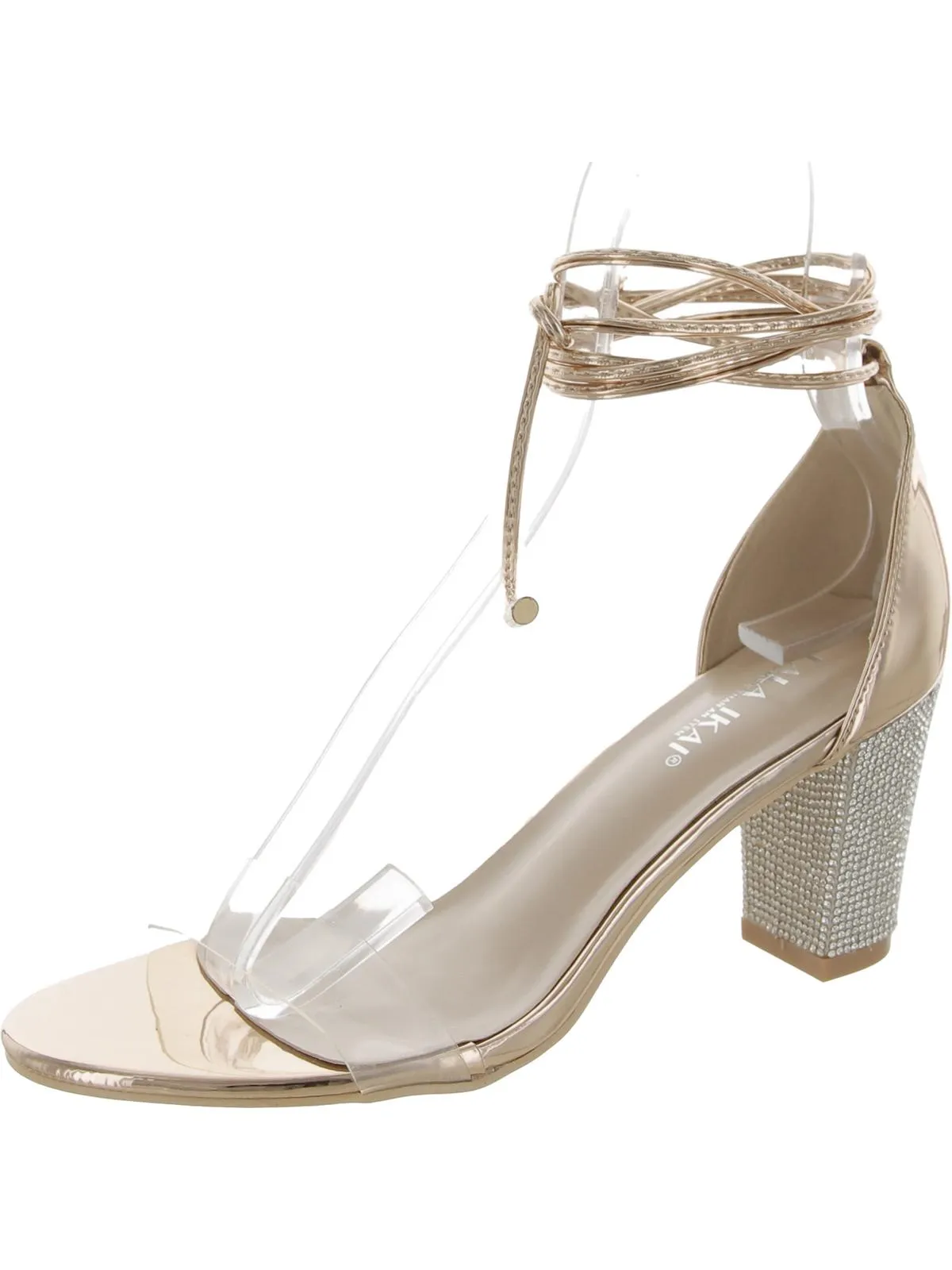 Womens Rhinestone Mirrored Heels