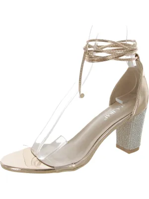 Womens Rhinestone Mirrored Heels
