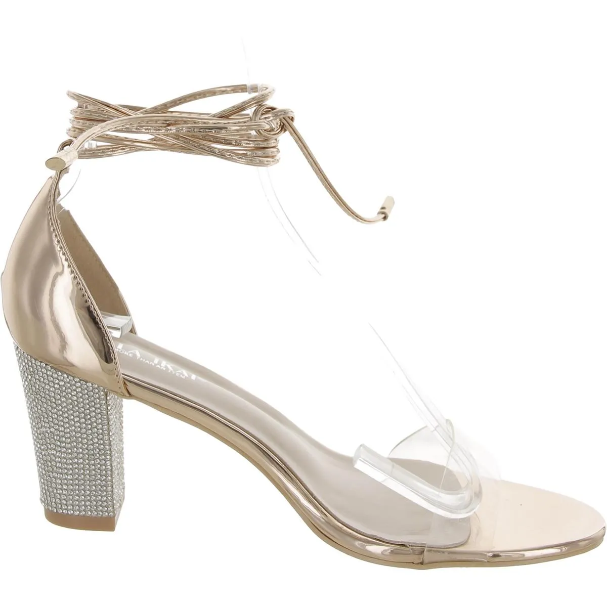 Womens Rhinestone Mirrored Heels
