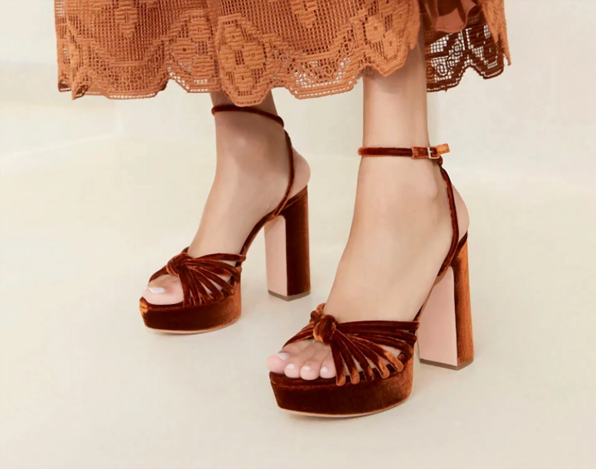 Women's Rivka Leather Knot Platform Sandal In Siena