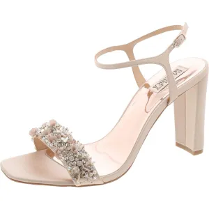 Womens Satin Adjustable Block Heel