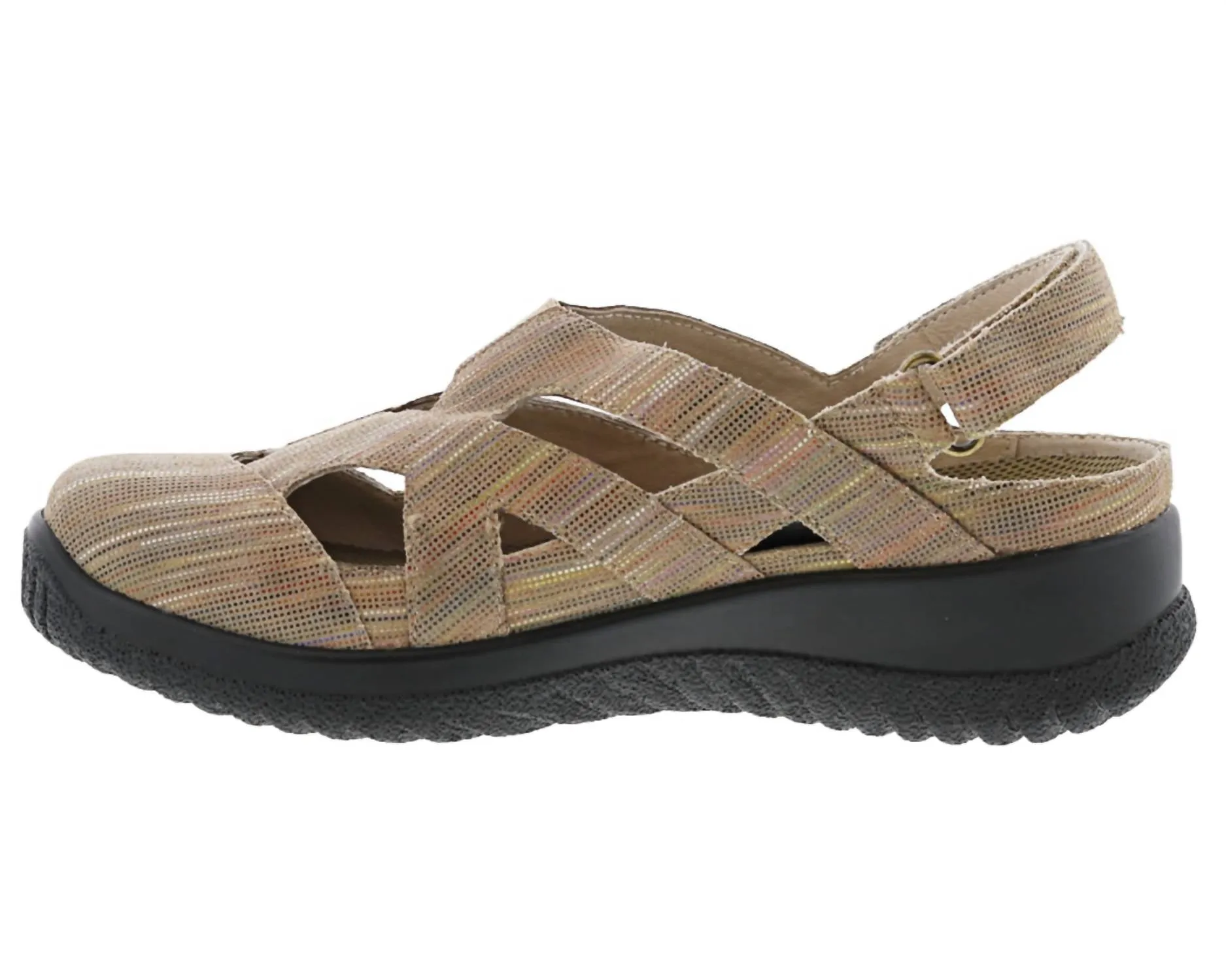 Women's Smiles Casual Sandal In Khaki Stripe