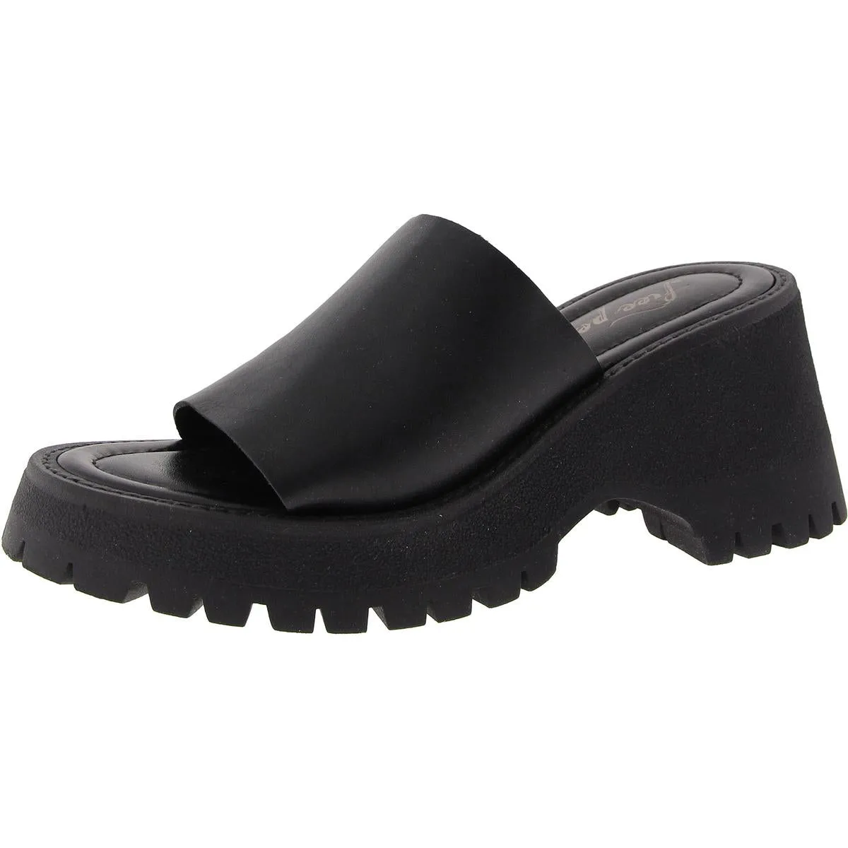 Womens Solid Block Heel