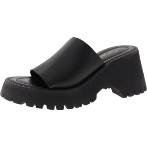 Womens Solid Block Heel