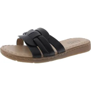Womens Solid Man Made Slide Sandals