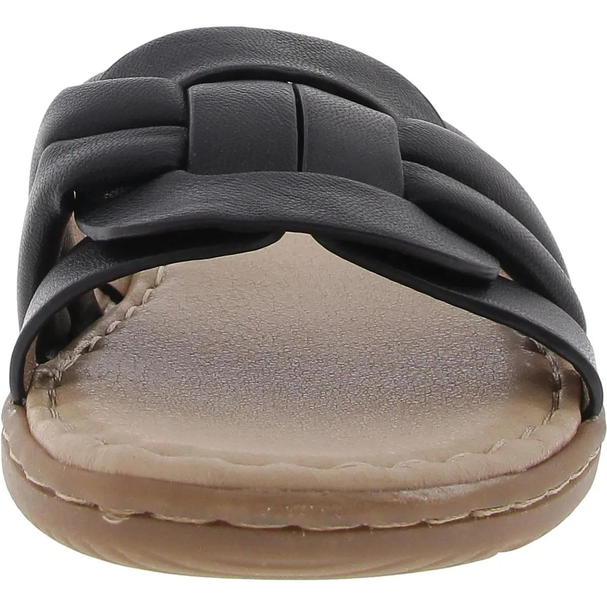 Womens Solid Man Made Slide Sandals