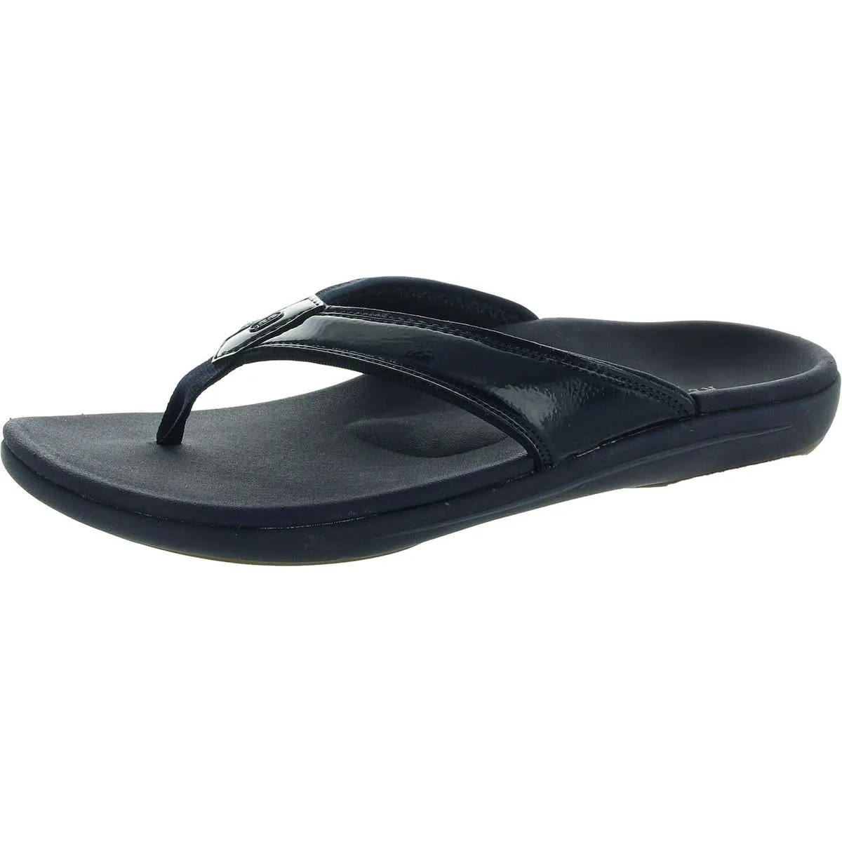 Womens Solid Manmade Flip-Flops
