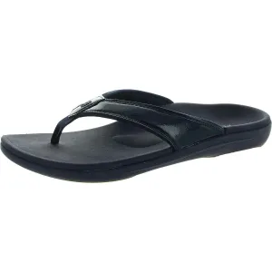 Womens Solid Manmade Flip-Flops