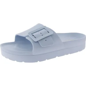 Womens Solid Rubber Slide Sandals