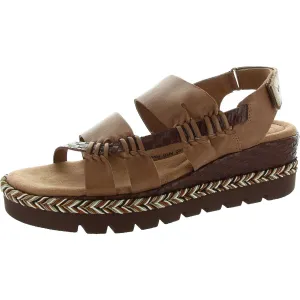 Womens Strappy Leather Wedge Sandals
