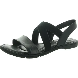 Womens Stretch Leather Flatform Sandals