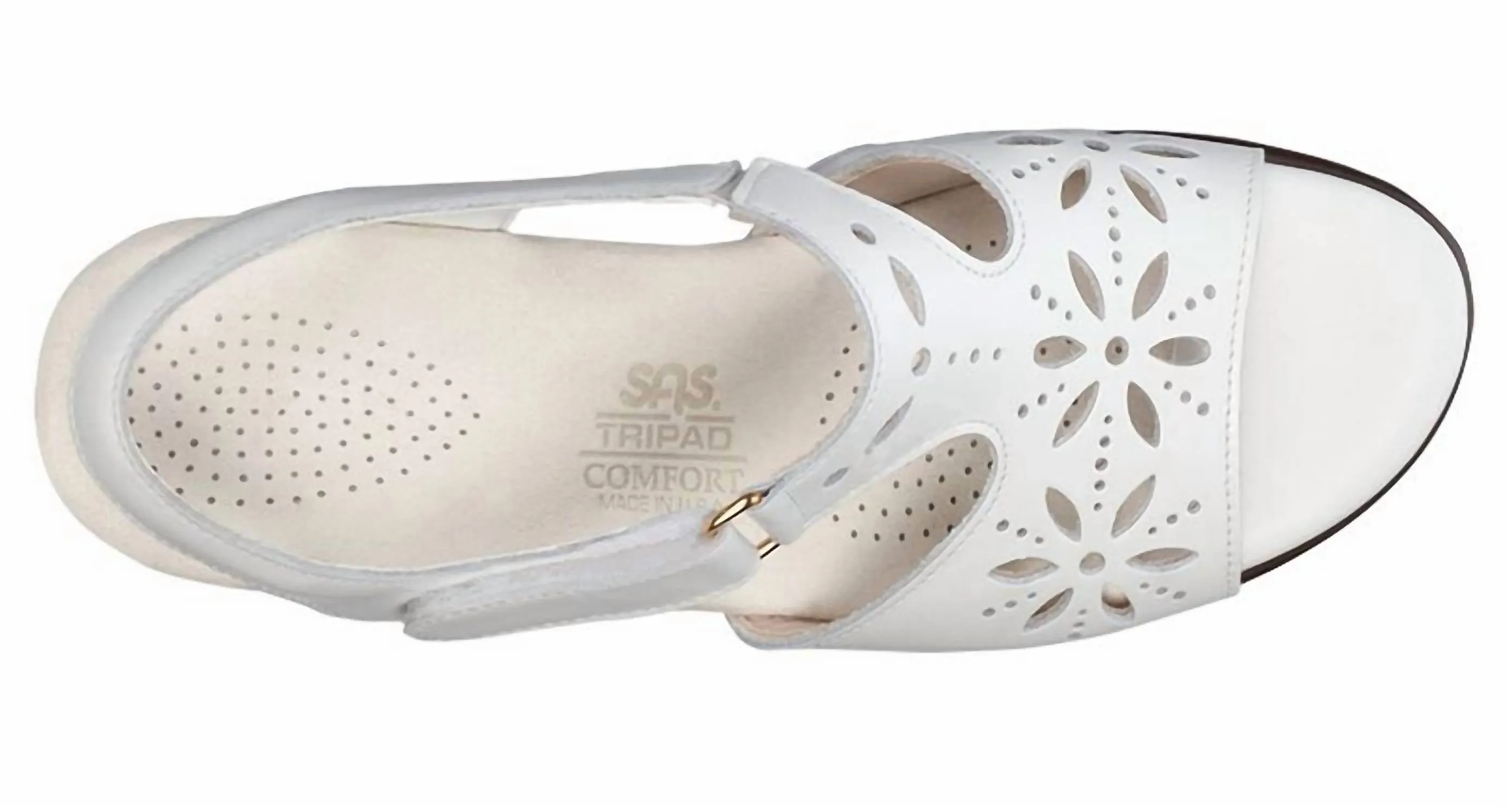 Women's Sunburst Heel Strap Sandal In White Lizard