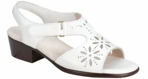 Women's Sunburst Heel Strap Sandal In White Lizard