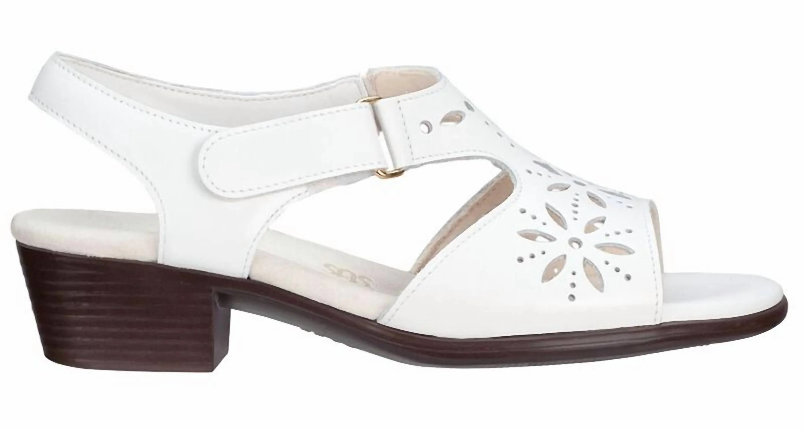 Women's Sunburst Heel Strap Sandal In White Lizard