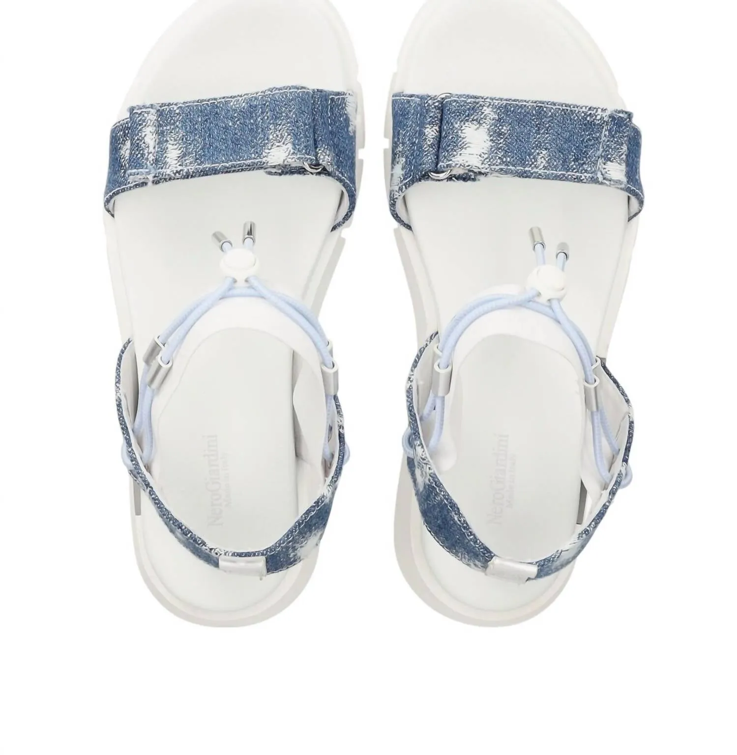 Women's T Strap Jean Sandal In Denim