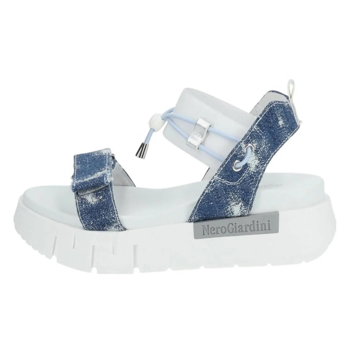Women's T Strap Jean Sandal In Denim